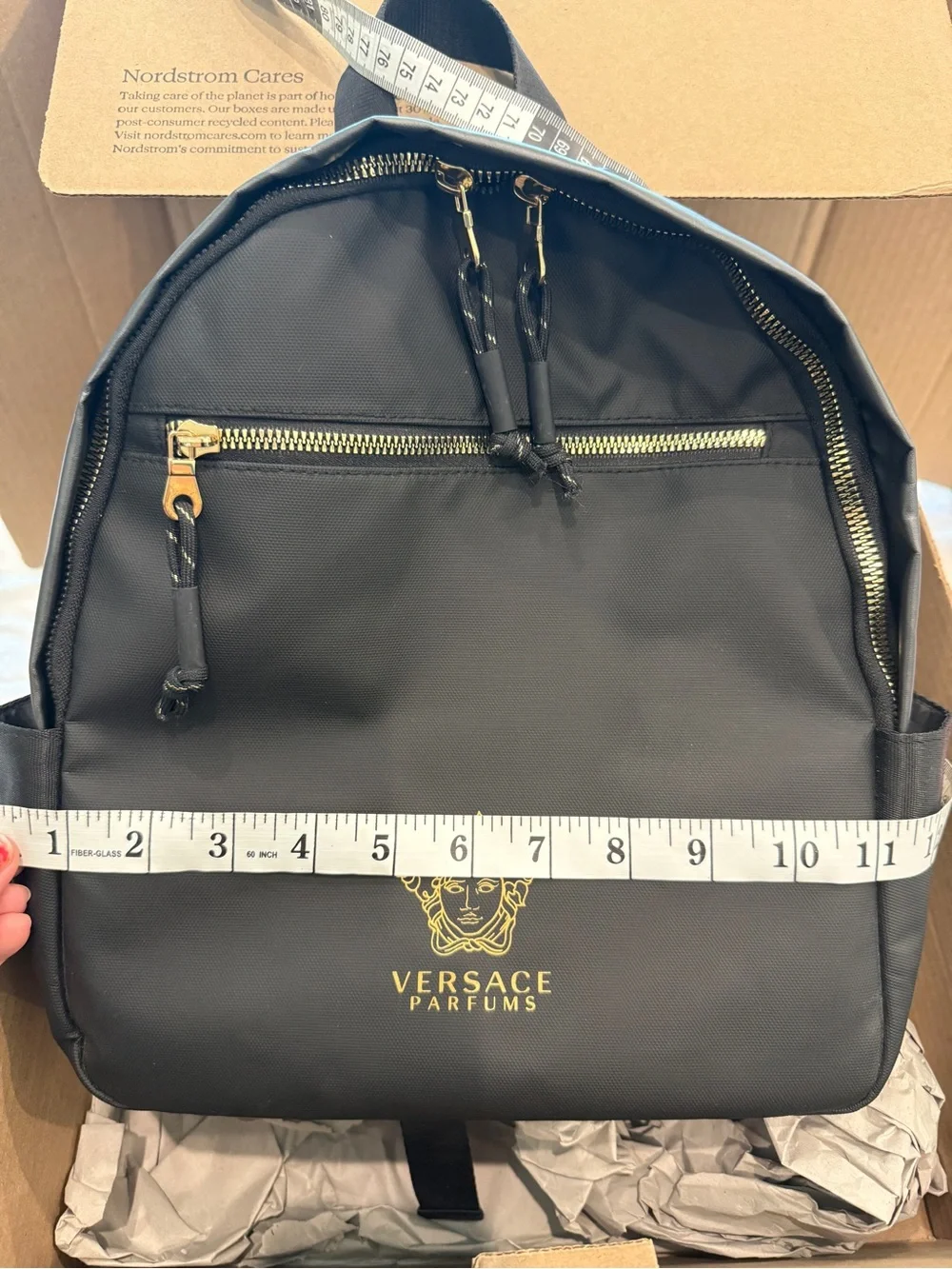 VERSACE Perfumes Black Logo Backpack
